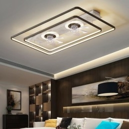Lampadario ventilatore da soffitto a filo moderno con luce LED, telecomando e 3 velocità
