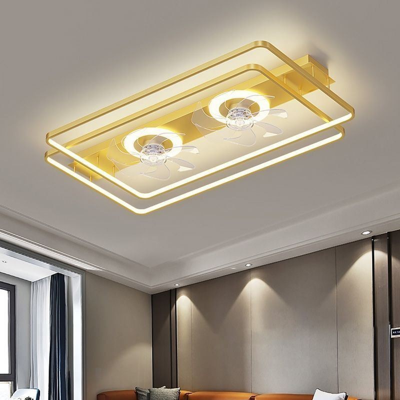 Lampadario ventilatore da soffitto a filo moderno con luce LED, telecomando e 3 velocità