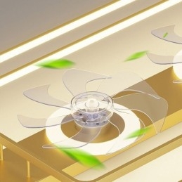 Lampadario ventilatore da soffitto a filo moderno con luce LED, telecomando e 3 velocità