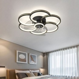 Ventilatore da soffitto LED con luce, dimmerazione tricolore, telecomando, 55 x 16 cm