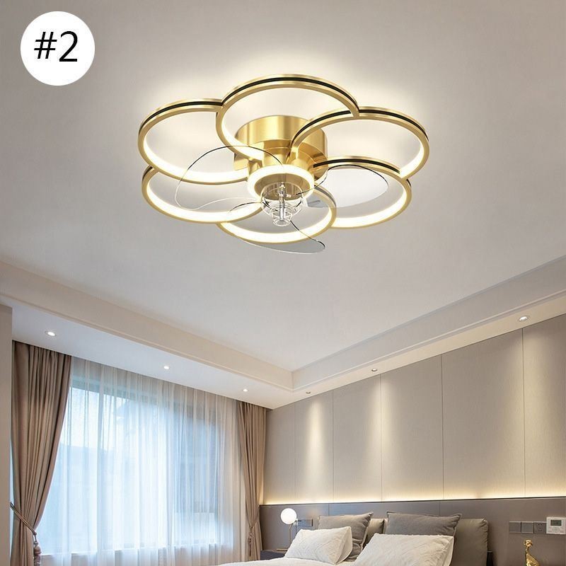 Ventilatore da soffitto LED con luce, dimmerazione tricolore, telecomando, 55 x 16 cm