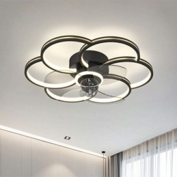 Ventilatore da soffitto LED con luce, dimmerazione tricolore, telecomando, 55 x 16 cm