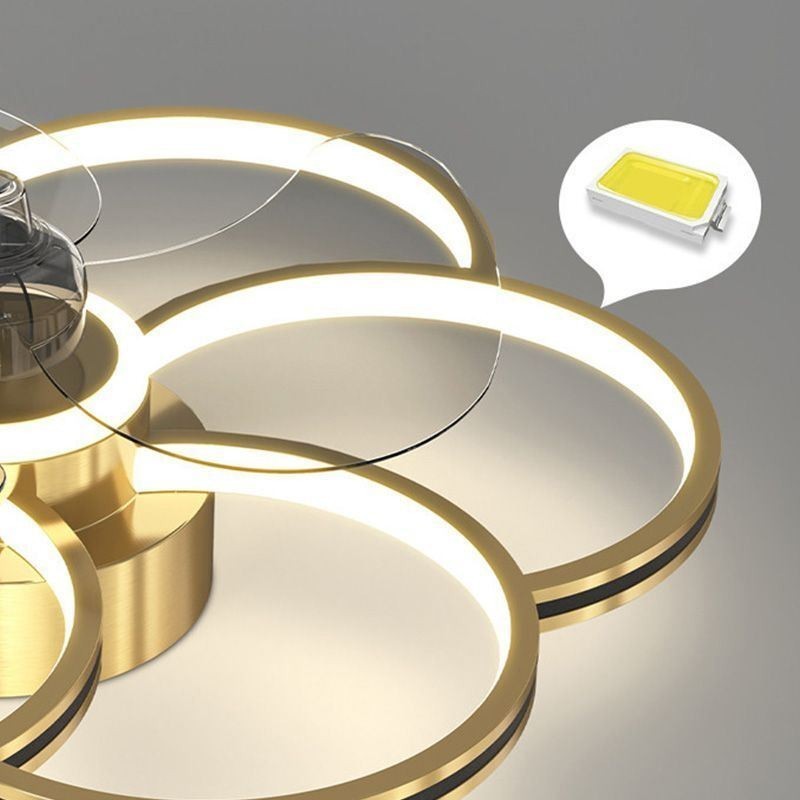 Ventilatore da soffitto LED con luce, dimmerazione tricolore, telecomando, 55 x 16 cm