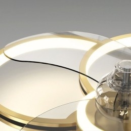 Ventilatore da soffitto LED con luce, dimmerazione tricolore, telecomando, 55 x 16 cm