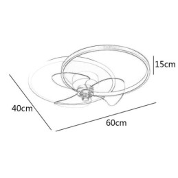 Lampada da soffitto LED con ventilatore moderno semplice 48 W 3840 lm con telecomando