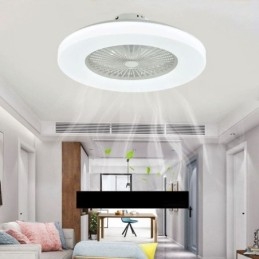 Ventilatore da soffitto LED tricromatico dimmerabile con telecomando, 3 velocità, 5 pale