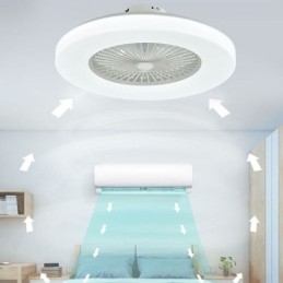 Ventilatore da soffitto LED tricromatico dimmerabile con telecomando, 3 velocità, 5 pale