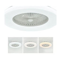 Ventilatore da soffitto LED tricromatico dimmerabile con telecomando, 3 velocità, 5 pale