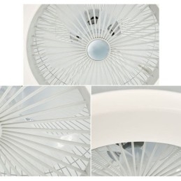 Ventilatore da soffitto LED tricromatico dimmerabile con telecomando, 3 velocità, 5 pale