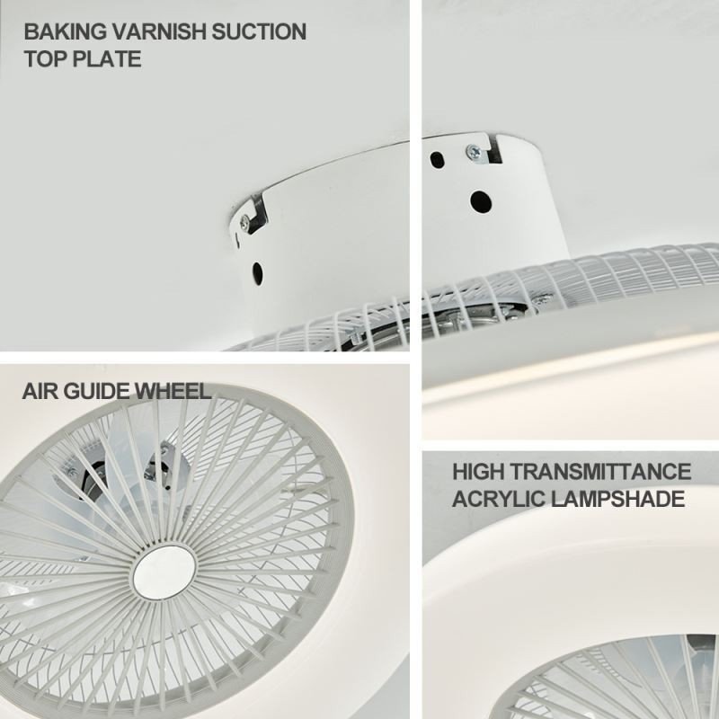 Ventilatore da soffitto LED tricromatico dimmerabile con telecomando, 3 velocità, 5 pale