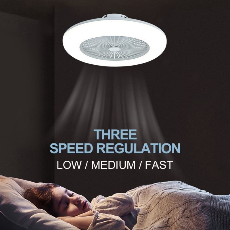 Ventilatore da soffitto con luce LED tricromatica dimmerabile e telecomando, 3 velocità