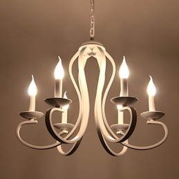 Lampadario retrò tradizionale moderno country in metallo bianco 52 cm
