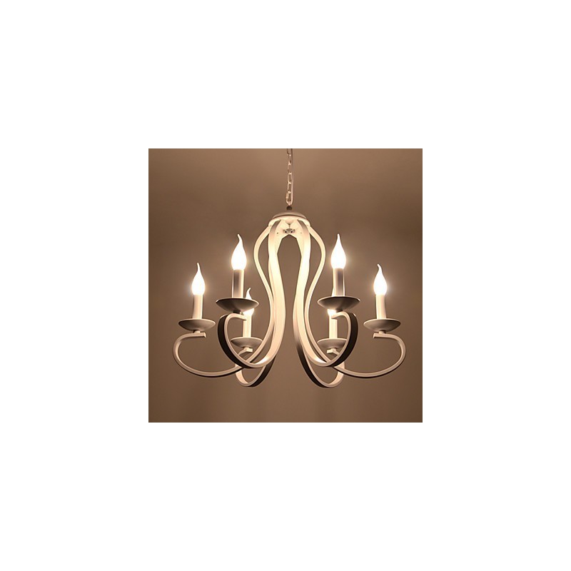 Lampadario retrò tradizionale moderno country in metallo bianco 52 cm