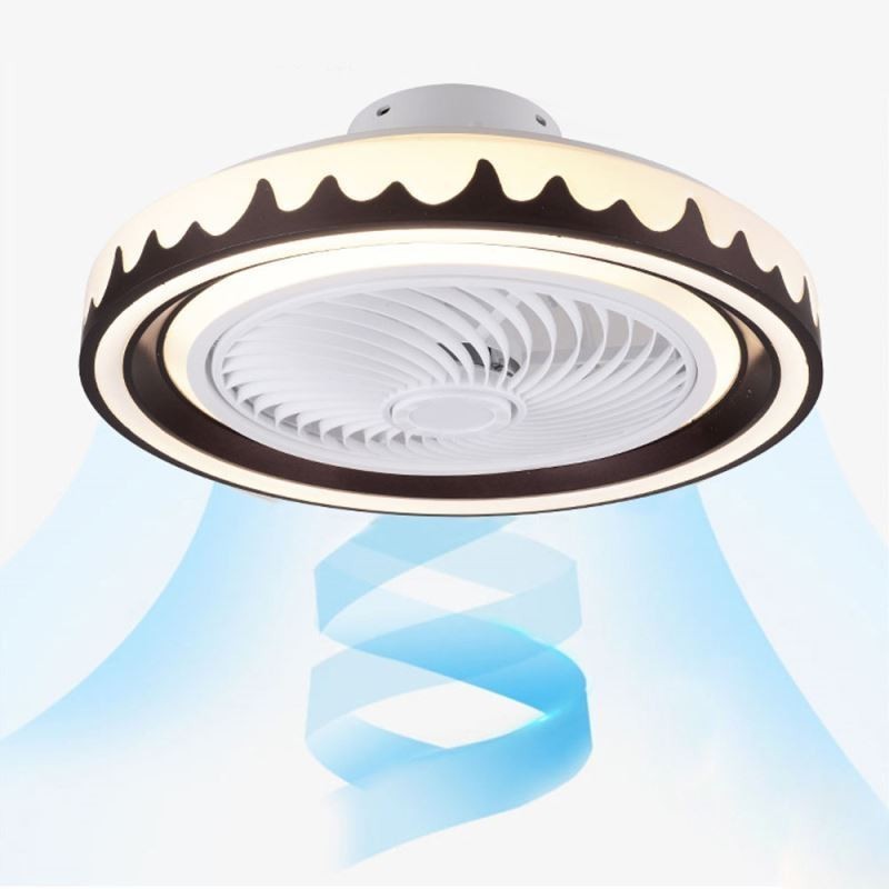 Lampada da soffitto con ventilatore LED rotonda 3 velocità con telecomando