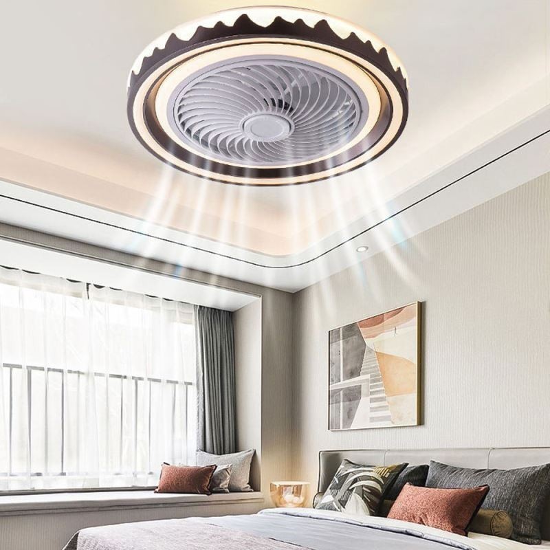 Lampada da soffitto con ventilatore LED rotonda 3 velocità con telecomando