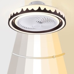 Lampada da soffitto con ventilatore LED rotonda 3 velocità con telecomando