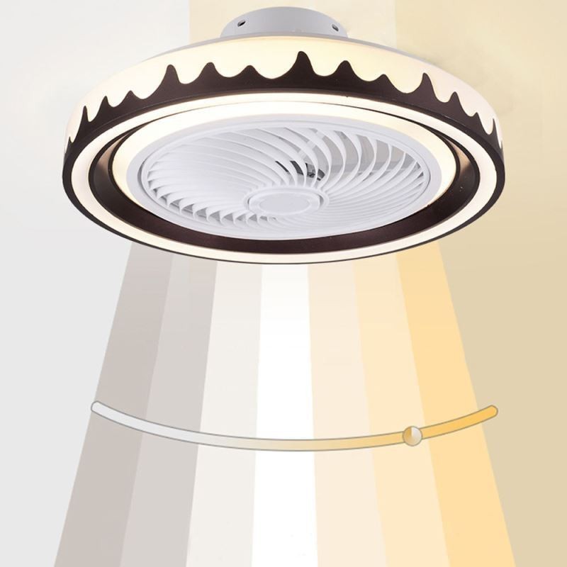 Lampada da soffitto con ventilatore LED rotonda 3 velocità con telecomando