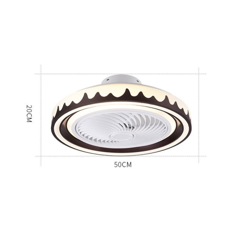 Lampada da soffitto con ventilatore LED rotonda 3 velocità con telecomando