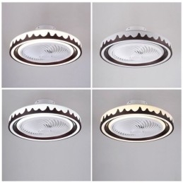 Lampada da soffitto con ventilatore LED rotonda 3 velocità con telecomando