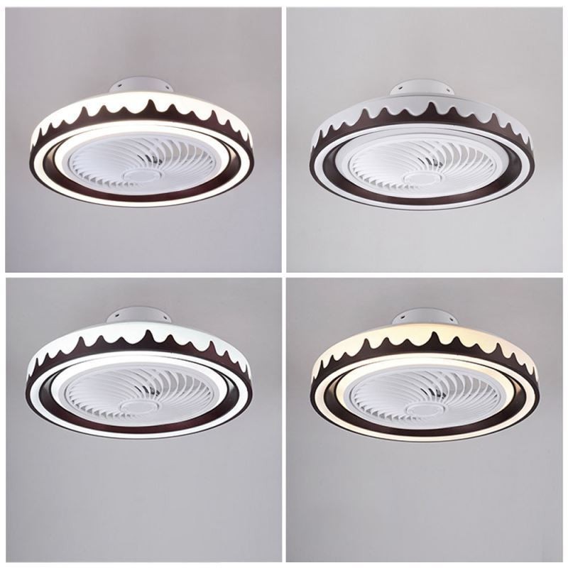 Lampada da soffitto con ventilatore LED rotonda 3 velocità con telecomando