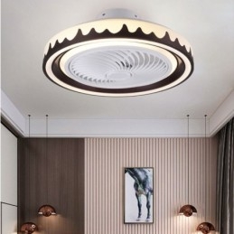 Lampada da soffitto con ventilatore LED rotonda 3 velocità con telecomando