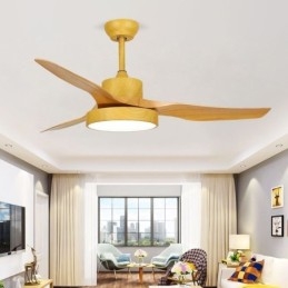 Ventilatore da soffitto con luce LED e telecomando, 3 pale, 112 x 45 cm