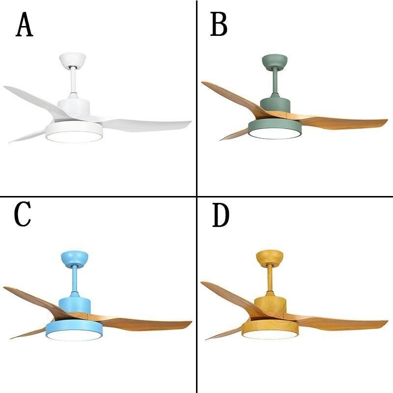 Ventilatore da soffitto con luce LED e telecomando, 3 pale, 112 x 45 cm