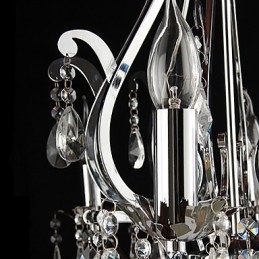 Lampadario classico in cristallo a 3 luci in metallo cromato