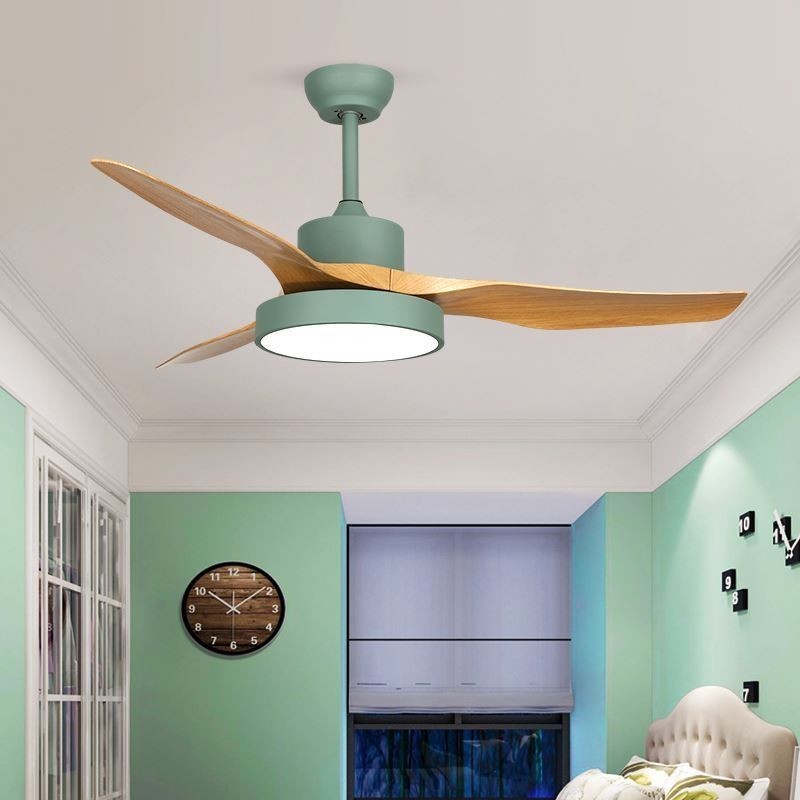 Ventilatore da soffitto con luce LED e telecomando, 3 pale, 112 x 45 cm