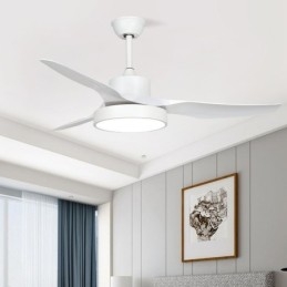 Ventilatore da soffitto con luce LED e telecomando, 3 pale, 112 x 45 cm
