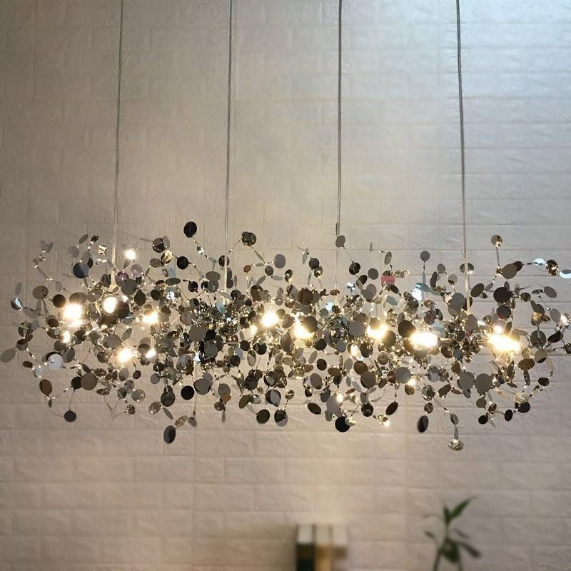Lampadario LED moderno minimalista in acciaio inox