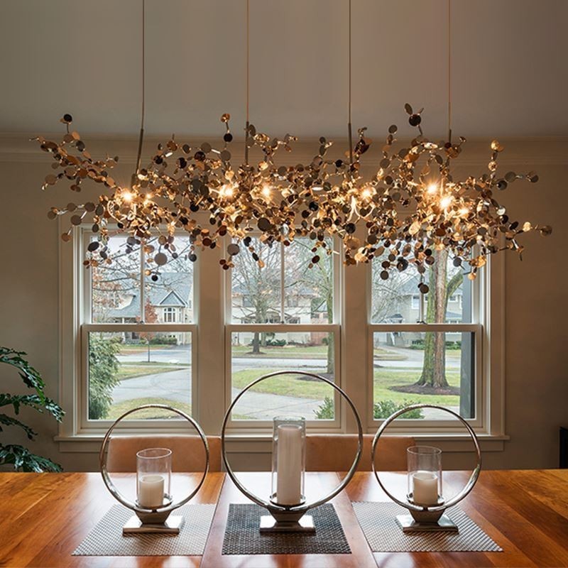 Lampadario LED moderno minimalista in acciaio inox