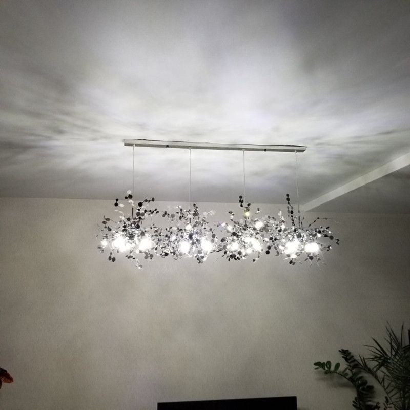 Lampadario LED moderno minimalista in acciaio inox