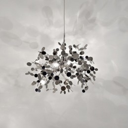 Lampadario a sospensione LED a 3 luci in acciaio inox, base E9, 15 W