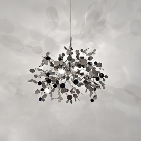 Lampadario a sospensione LED a 3 luci in acciaio inox, base E9, 15 W