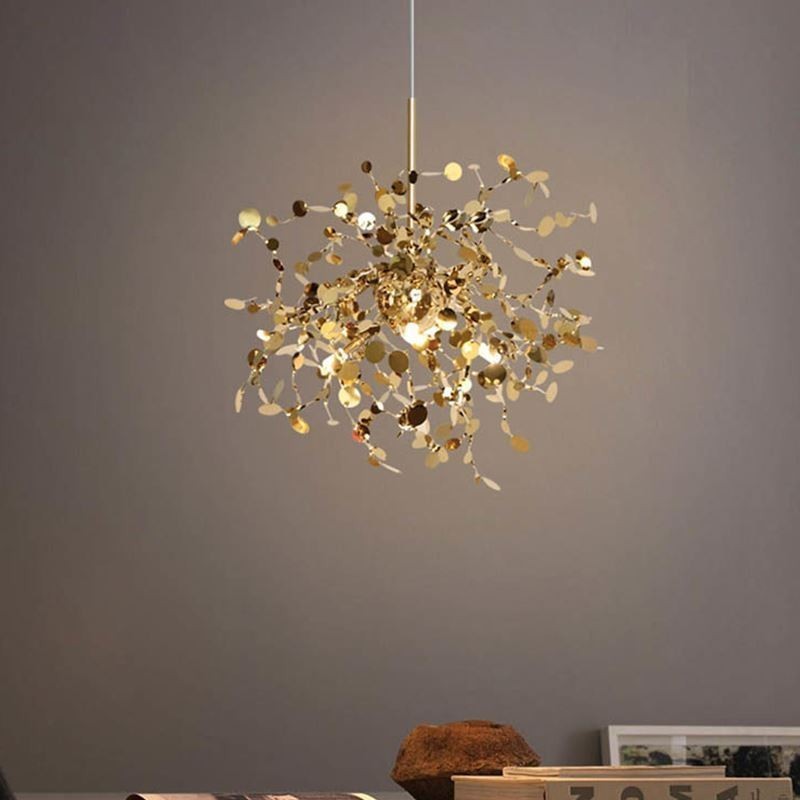 Lampadario a sospensione LED a 3 luci in acciaio inox, base E9, 15 W