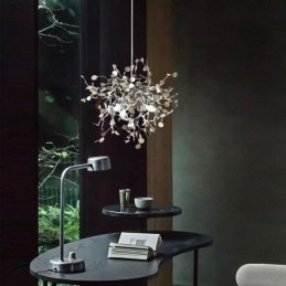 Lampadario a sospensione LED a 3 luci in acciaio inox, base E9, 15 W