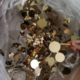 Lampadario a sospensione LED con paillettes in acciaio inox, 9/12 luci