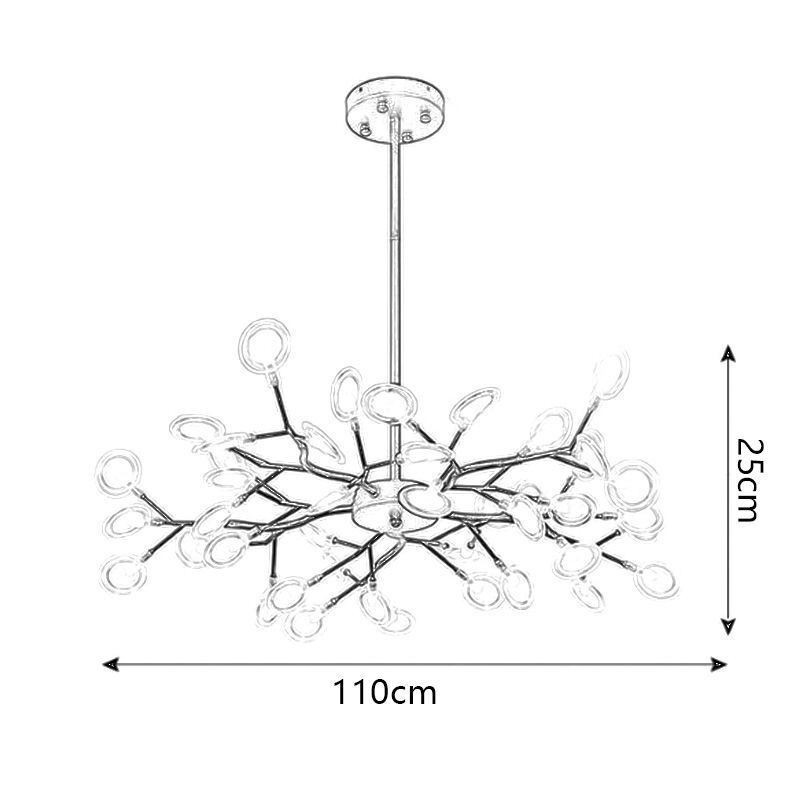 Lampadario nordico a bracci LED G4 45 luci 110 x 25 cm