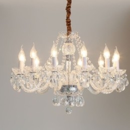 Lampadario in cristallo trasparente stile europeo