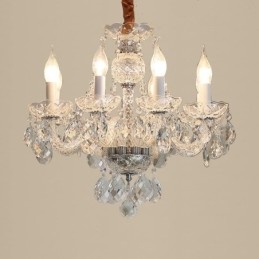 Lampadario a sospensione in cristallo trasparente stile europeo 8 luci E12/E14