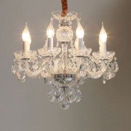 Lampadario a sospensione in cristallo trasparente stile europeo 8 luci E12/E14