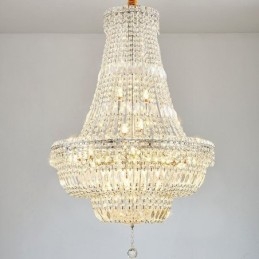 Lampadario in cristallo retrò americano con 18 luci
