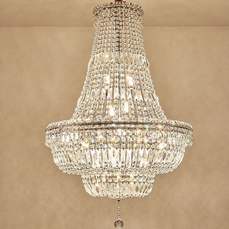 Lampadario in cristallo retrò americano con 18 luci
