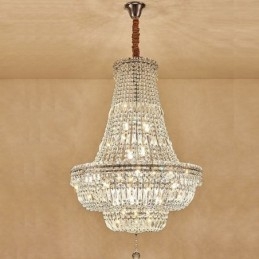 Lampadario in cristallo retrò americano con 18 luci