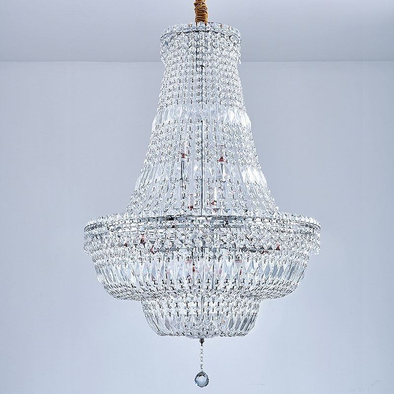 Lampadario in cristallo retrò americano con 18 luci