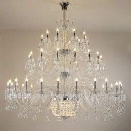 Lampadario in cristallo europeo, plafoniera decorativa con 50 luci