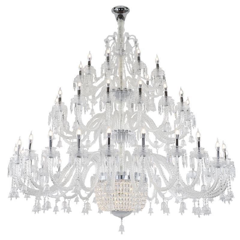 Lampadario in cristallo europeo, plafoniera decorativa con 50 luci