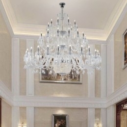 Lampadario in cristallo europeo, plafoniera decorativa con 50 luci