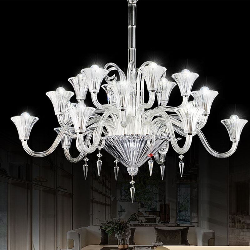Lampadario europeo in cristallo a 18 luci